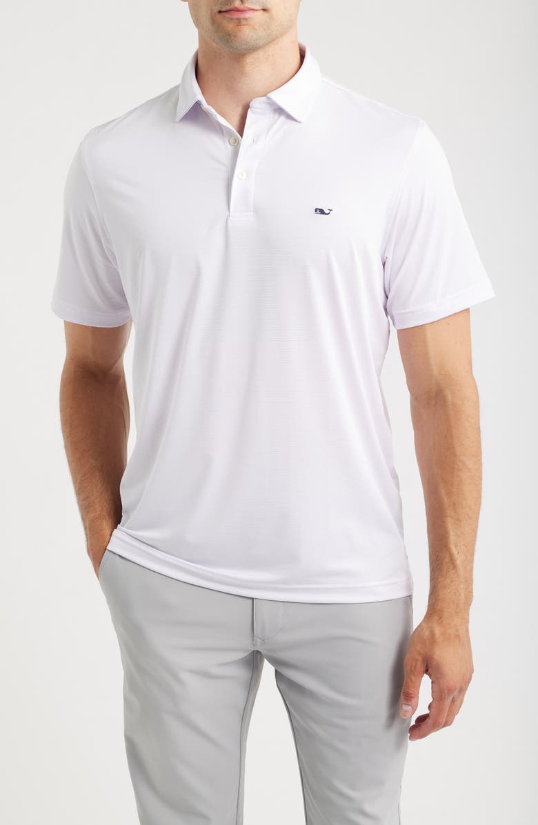 vineyard vines St. Jean Stripe Sankaty Performance Polo, Main, color, White