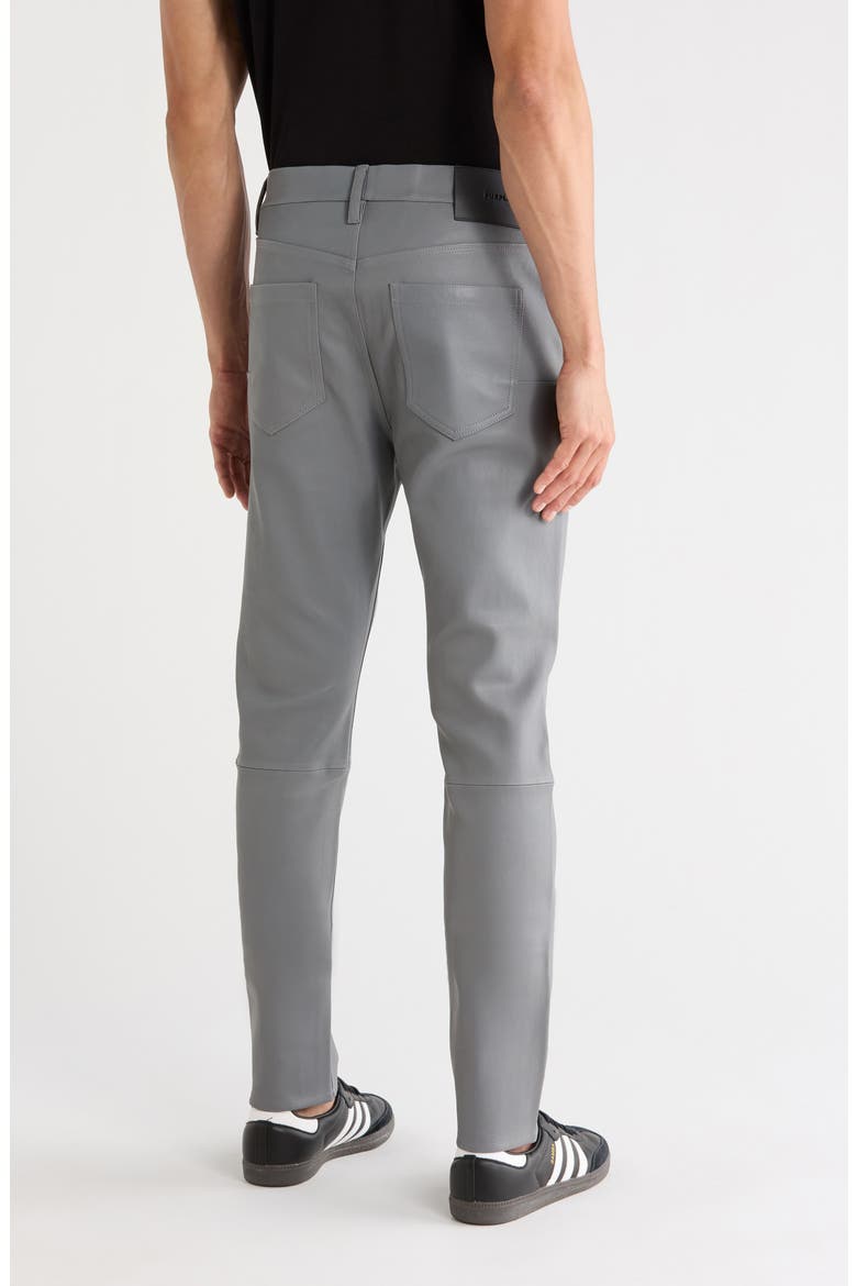 Slim Fit Leather Pants, Alternate, color, GREY