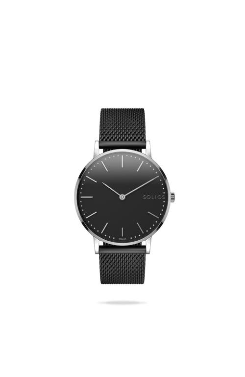 Solios Watches The Solar Classic | Black Dial In Black Mesh Metal