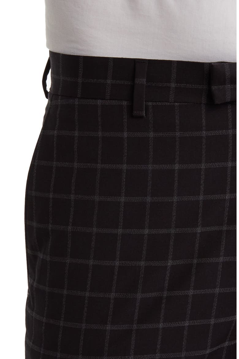 Two-Piece Check Two-Button Stretch Woven Suit, Alternate, color, BLACK