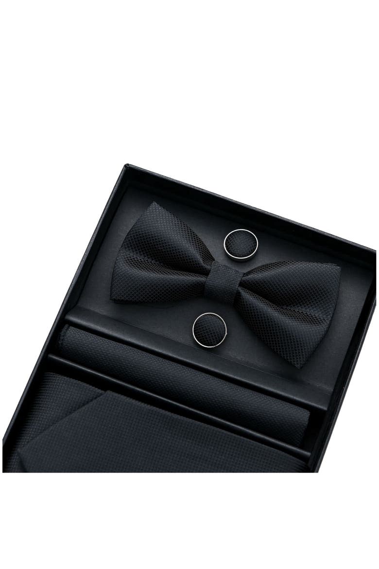 Crosshatch Tie Set, Alternate, color, Black
