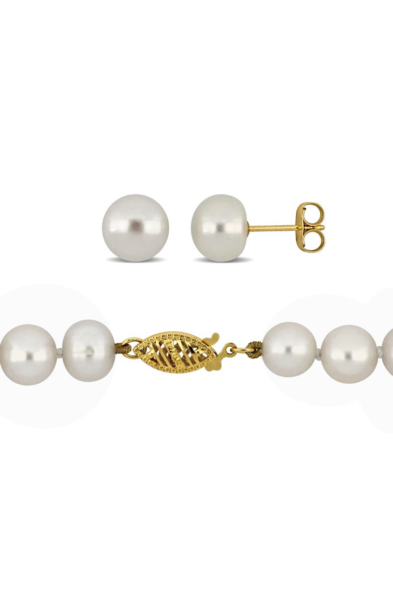 Julianna B. 2-Piece Set Cultured Pearl Necklace & Earrings 10K, Alternate, color, 