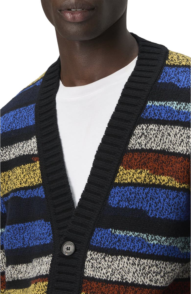 Missoni The Cardigan In Pure Wool With Inlay, Alternate, color, Multicoloured