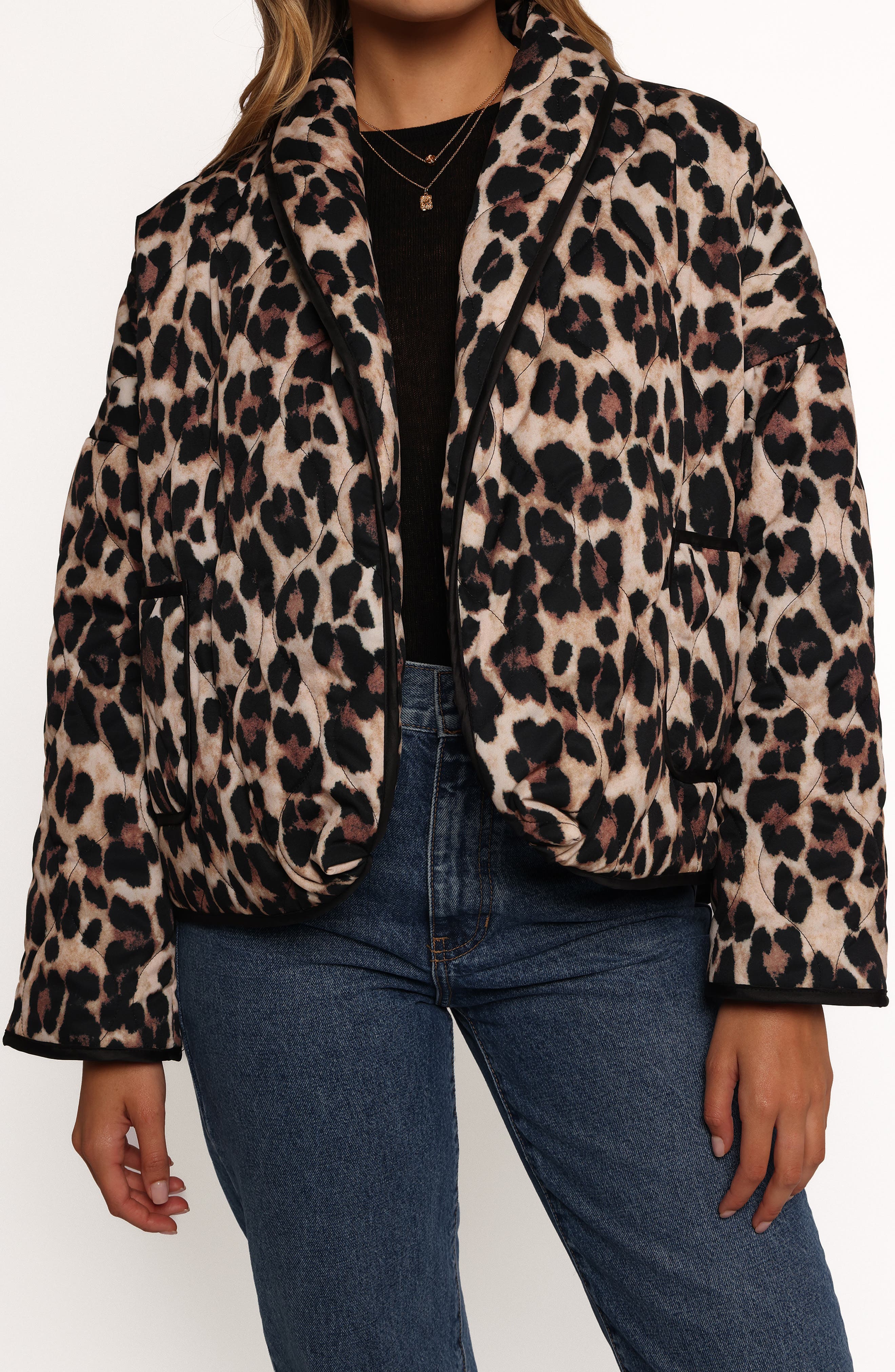 Petal & Pup Marcos Leopard Print Quilted Jacket