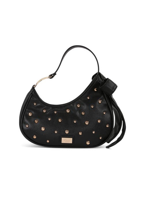 Jewel Badgley Mischka Arabella Studded And Bow Shoulder Clutch In Black