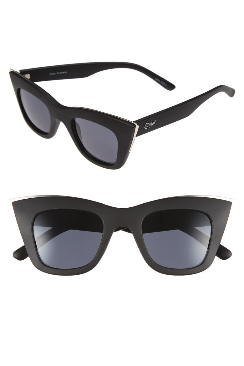 Australia 'Love Child' 45mm Cat Eye Sunglasses, Main, color, BLACK/ SMOKE LENS
