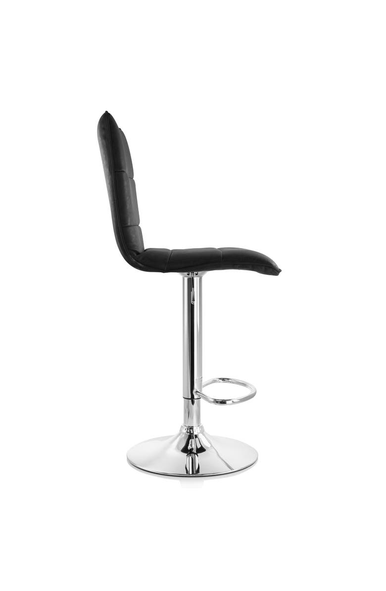 Elama 2 Piece Vintage Faux Leather Adjustable Bar Stool, Alternate, color, Black