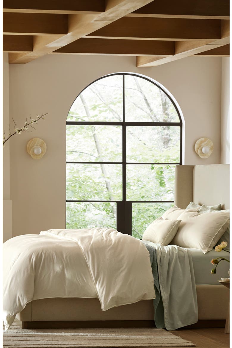 Signature Vintage Washed Organic Cotton Duvet Cover & Shams Set, Alternate, color, VINTAGE CREAM