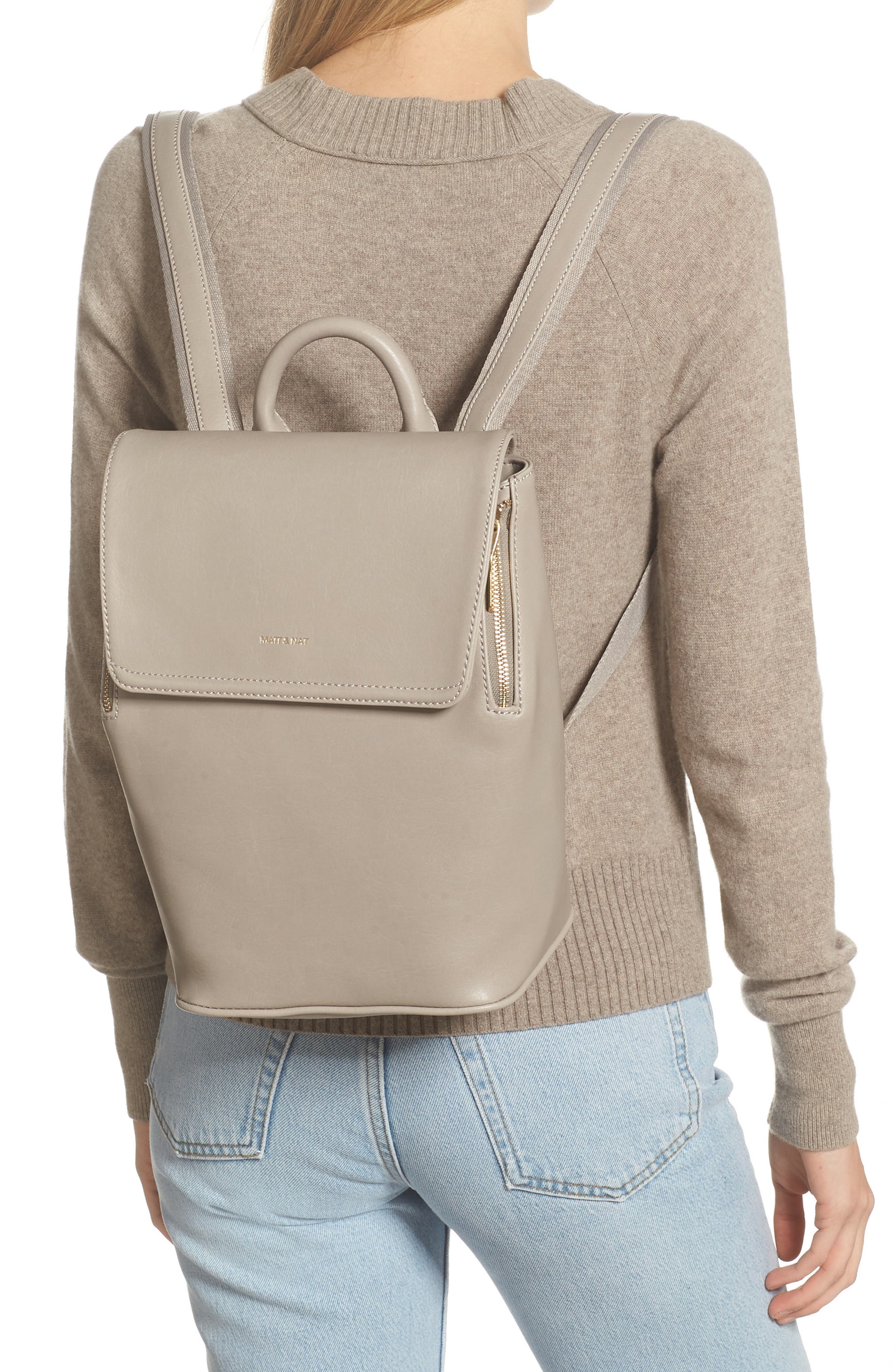 Mini Fabi Faux Leather Backpack, Alternate, color, WAVE
