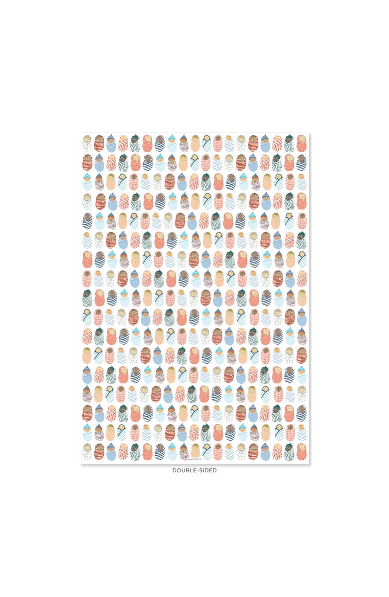 Ramus & Co Eight Sheets Two-Sided "Babies" & "Reef Party" Heavyweight Gift Wrap, Alternate, color, Multicolored