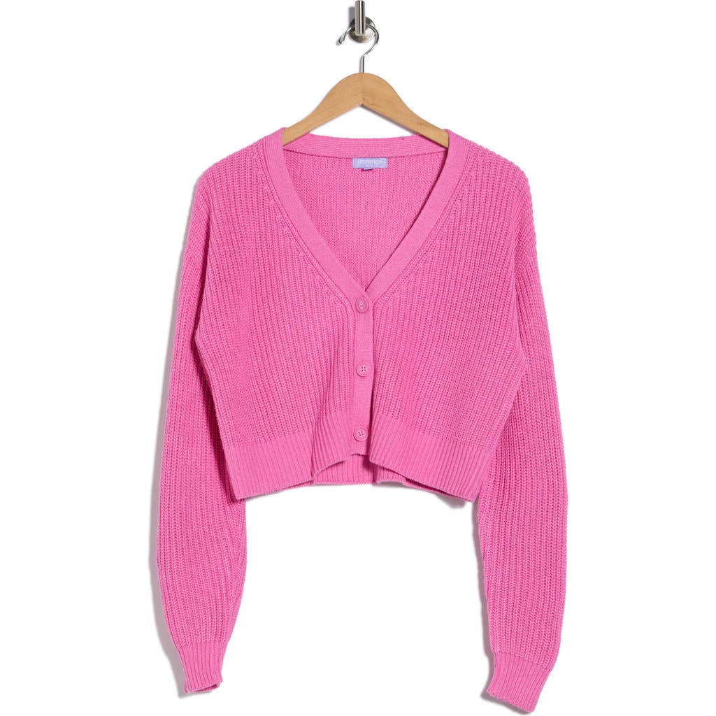 Florence By Mills Bright Side Crop Cardigan In Pink