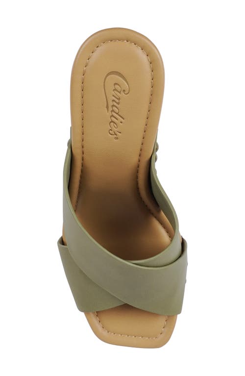 Candies Candie's Maggy Platform Slide Sandal In Green