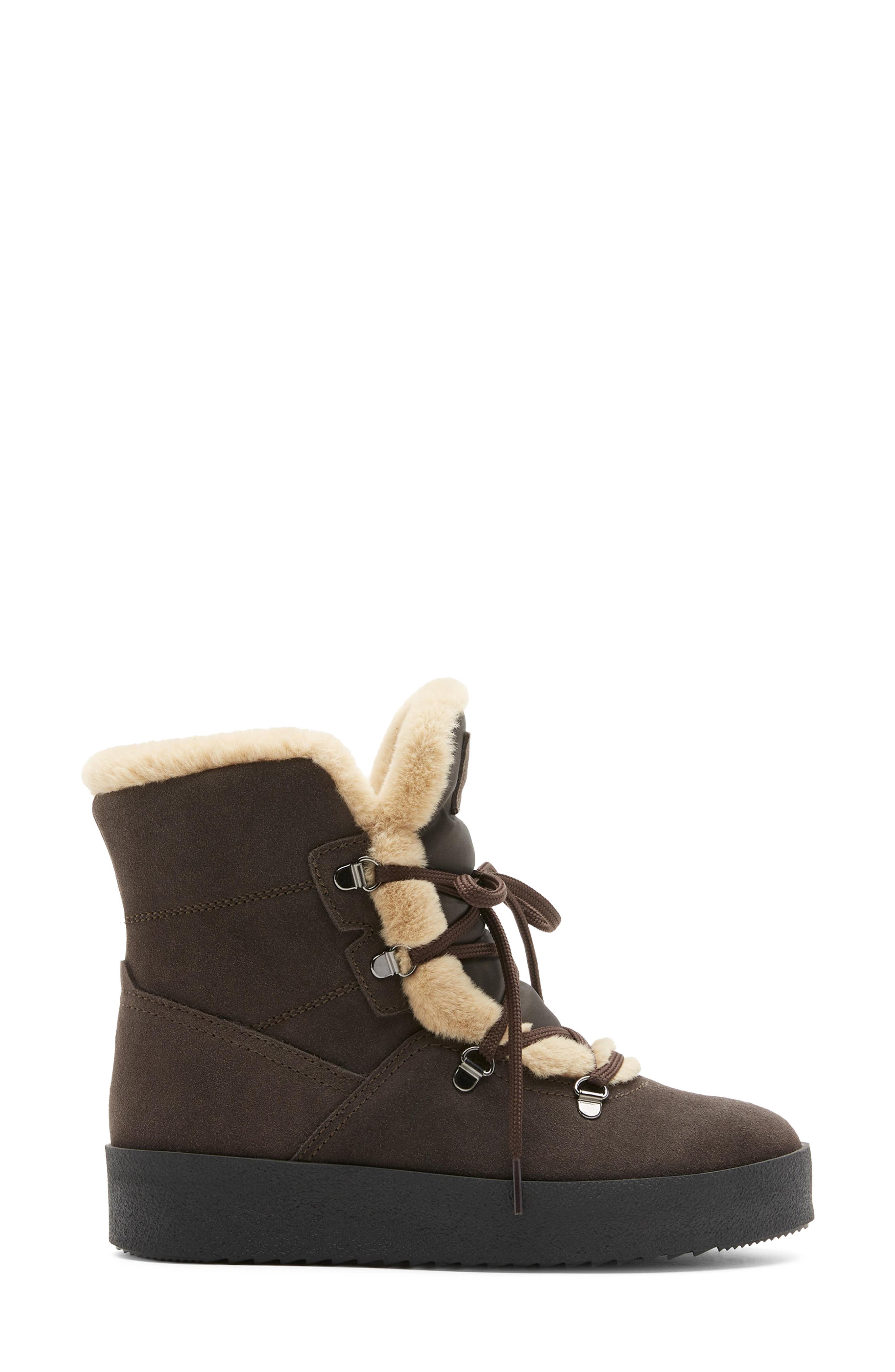Exceptional Leather Boot with Genuine Shearling Trim, Alternate, color, BRUNETTE SUEDE