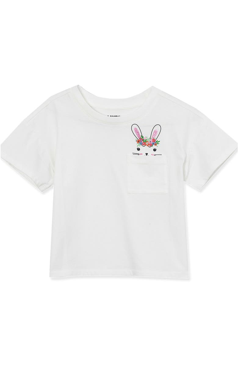 Lands' End Girls Meet and Greet Pocket Tee, Main, color, White