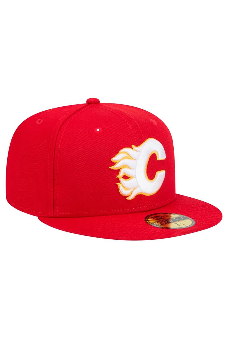 Men's New Era Red Calgary Flames Core 59FIFTY Fitted Hat, Alternate, color, Red