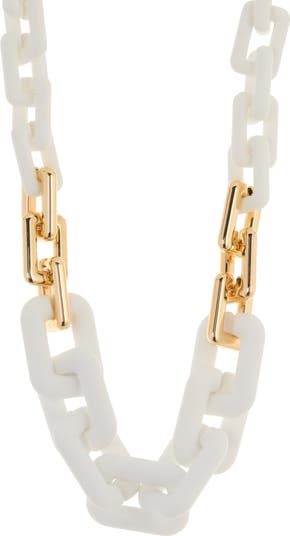 Theta Two Tone Ring Link Necklace