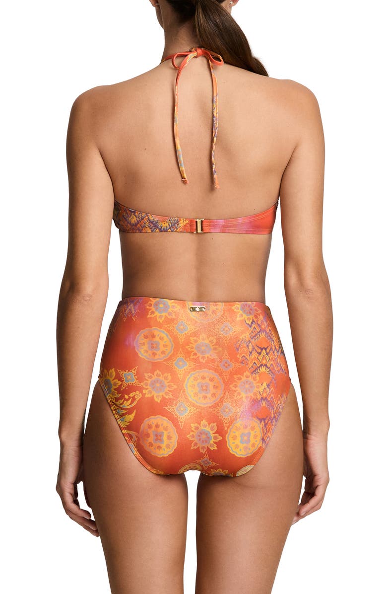 Lauren Ralph Lauren Shirred High Waist Bikini Bottoms, Alternate, color, 