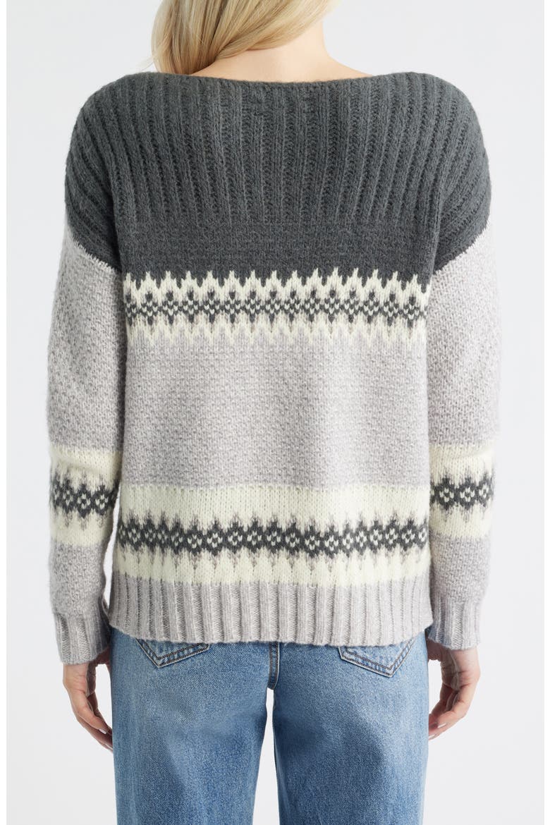 Fair Isle Boat Neck Sweater, Alternate, color, MICRO CHIP