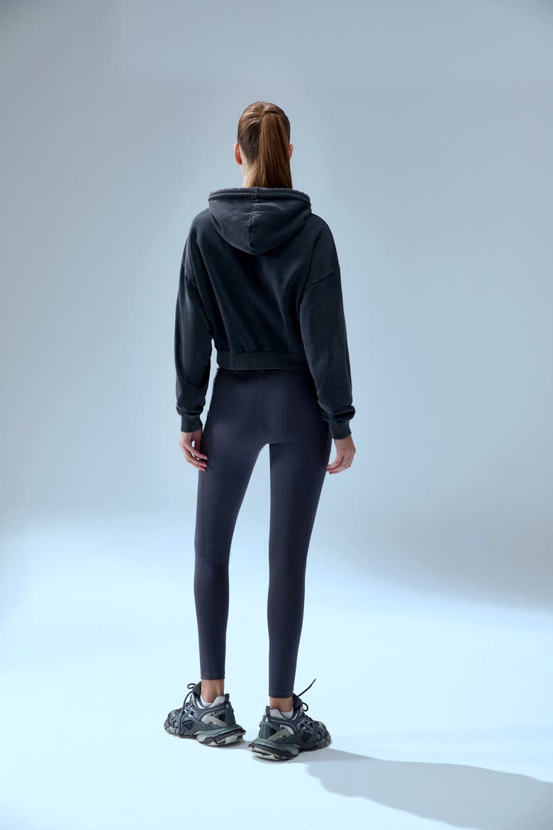 Cotton Your *Itch Acid Wash Zipped Hoody, Alternate, color, BLACK