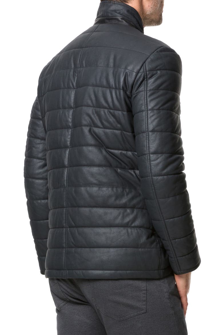 Ashwell Channel Quilted Leather Blazer, Alternate, color, ONYX