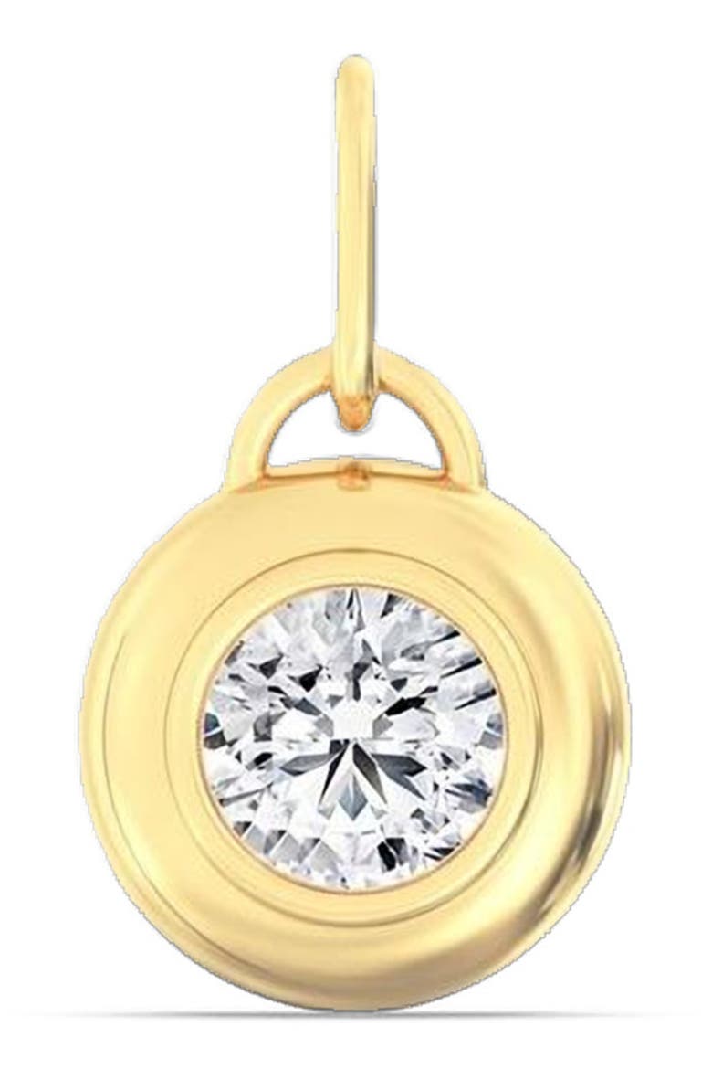 Golden Domed Round Lab Diamond Charm in 14K, Alternate, color, Yellow Gold