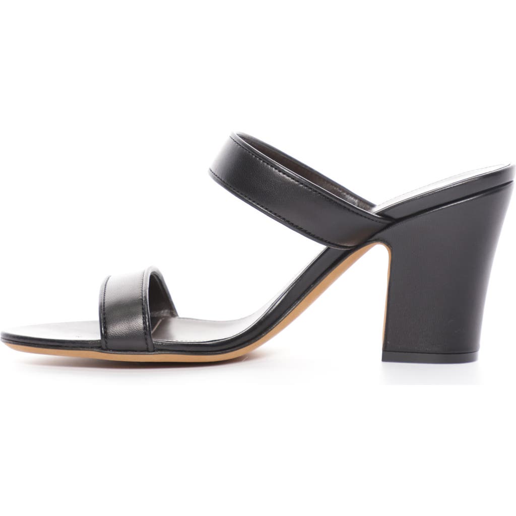 The Row Black Leather Stiletto Heels Sandals In Black
