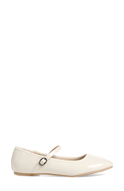 T Tahari Round Toe Mary Jane Flat In Ivory Patent