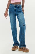 Desigual Embellished Slim Straight Leg Jeans