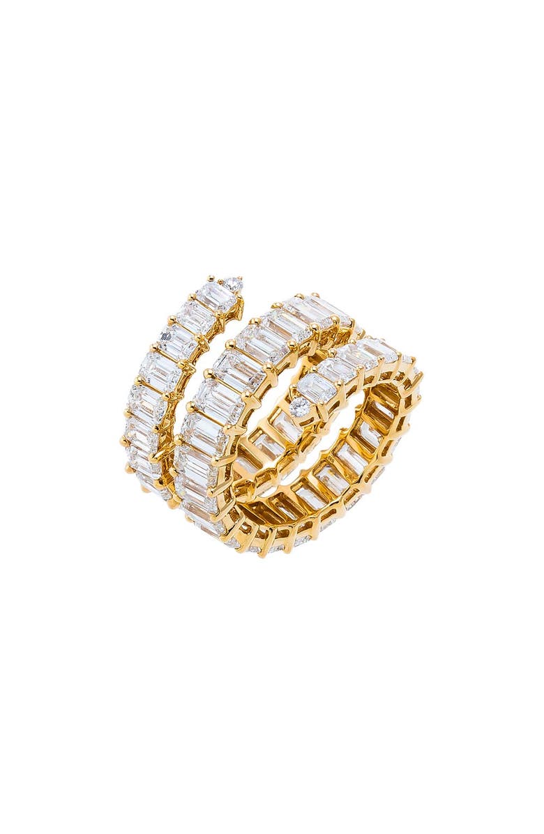 BY ADINA EDEN Lab Grown Diamond Emerald Eternity Coil Ring 14K, Main, color, 14K Gold
