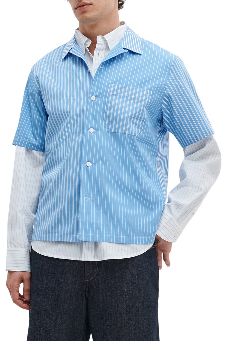Avery Stripe Camp Shirt, Main, color, BLUE MULTI STRIPE