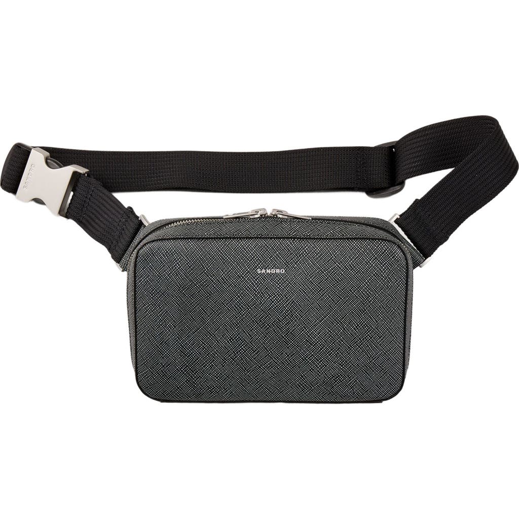 Sandro Small Recycled Leather Bag In Graphites