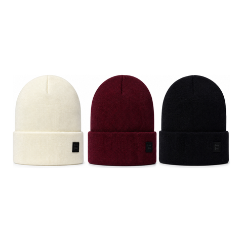 Women's 3-Pack Rib Cuff Knit Beanie Set