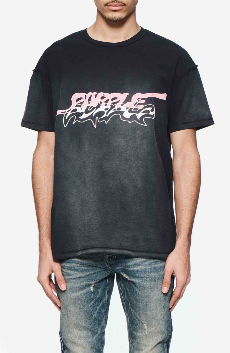 PURPLE BRAND Textured Inside Out Cotton Graphic T-Shirt, Main, color, 