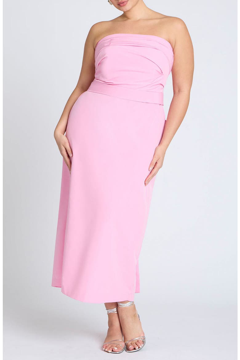 Pleated Bodice Bow Detail Dress, Main, color, BEGONIA PINK