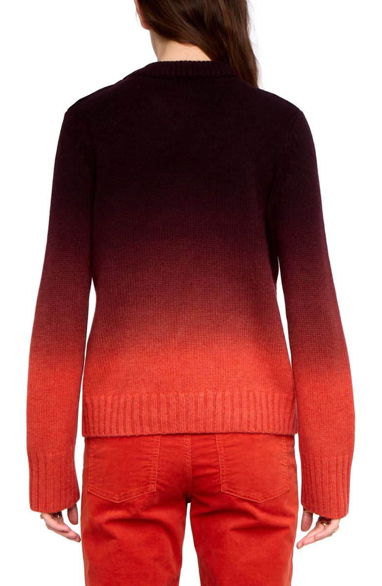 Zadig & Voltaire Malty Dip Dye Cashmere Crewneck Sweater, Alternate, color, Tangerine