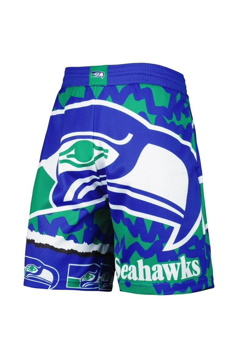Men's Mitchell & Ness Royal Seattle Seahawks Jumbotron 2.0 Sublimated Shorts, Alternate, color, Royal