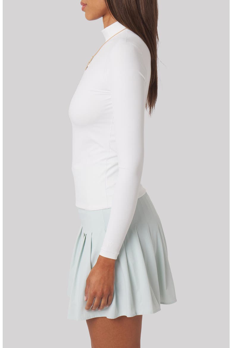 Noelle Performance Mock Neck Top, Alternate, color, WHITE