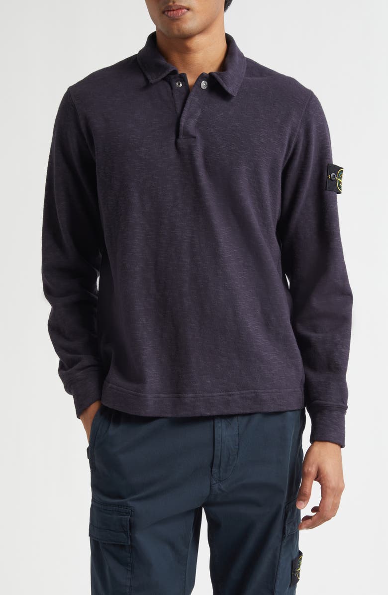 Stone Island Long Sleeve Polo, Main, color, V0126 Ink