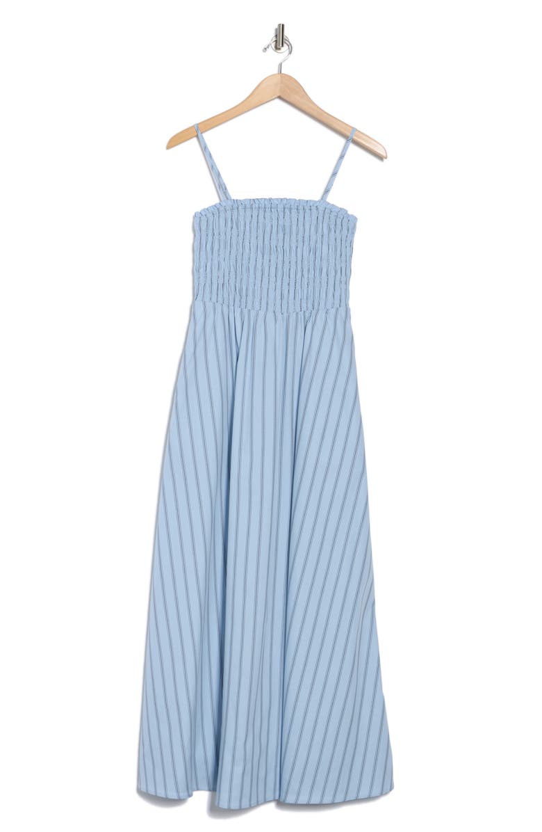 Steve Madden Smocked Poplin Maxi Dress, Alternate, color,