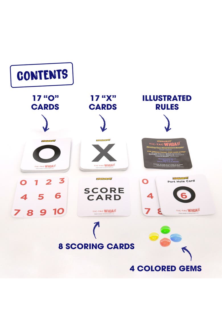 Tic Tac Whoa! By Zobmondo!! The 5In1 Tic Tac Toe Card Game, Alternate, color, Multicolored