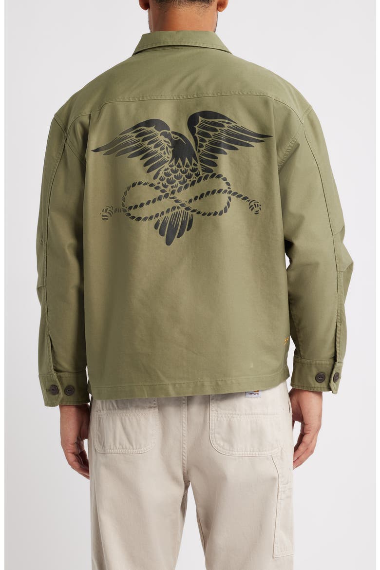 Corporal Zip-Up Cotton Canvas Worker Shirt, Alternate, color, OLIVE