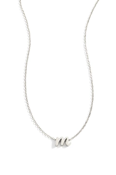 Tiny Script Initial Necklace