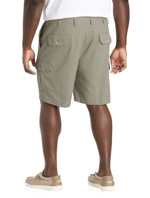 Harbor Bay By Dxl Big & Tall Continuous Comfort Cotton Cargo Shorts In Olive