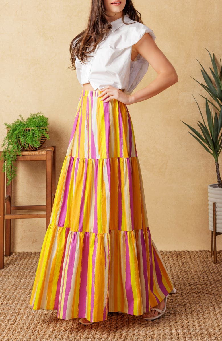 FLYING TOMATO Poplin Maxi Skirt, Alternate, color, 