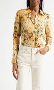 L'AGENCE Holly Floral Button-Up Shirt