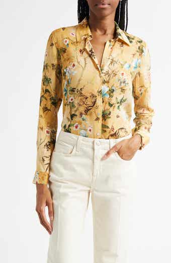 L'AGENCE Holly Floral Button-Up Shirt
