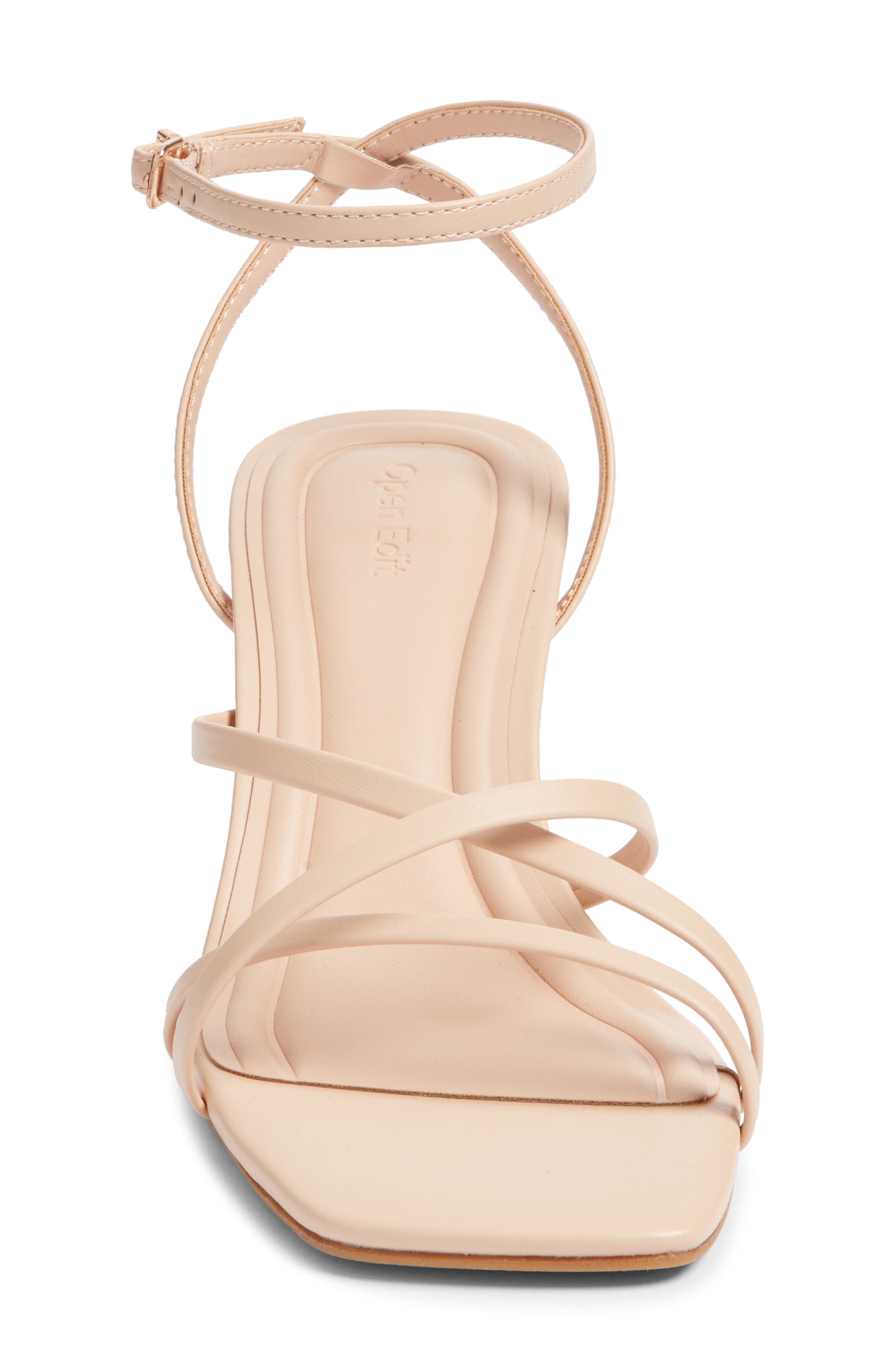 Open Edit Remington Ankle Strap Sandal, Alternate, color, Tan Cream