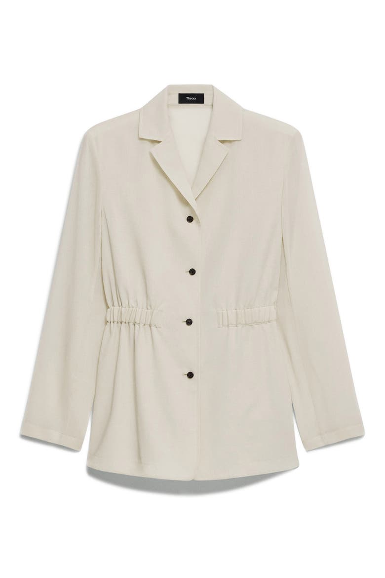 Cinched Waist Wool Blend Jacket, Alternate, color, SAND