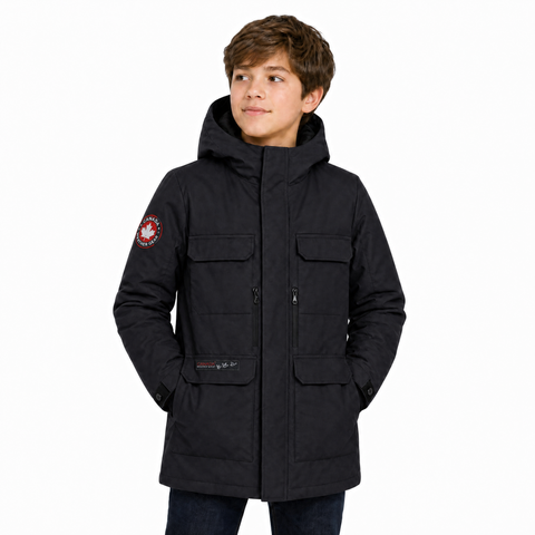 Boys' High Pile Fleece Lined Hooded Utility Parka