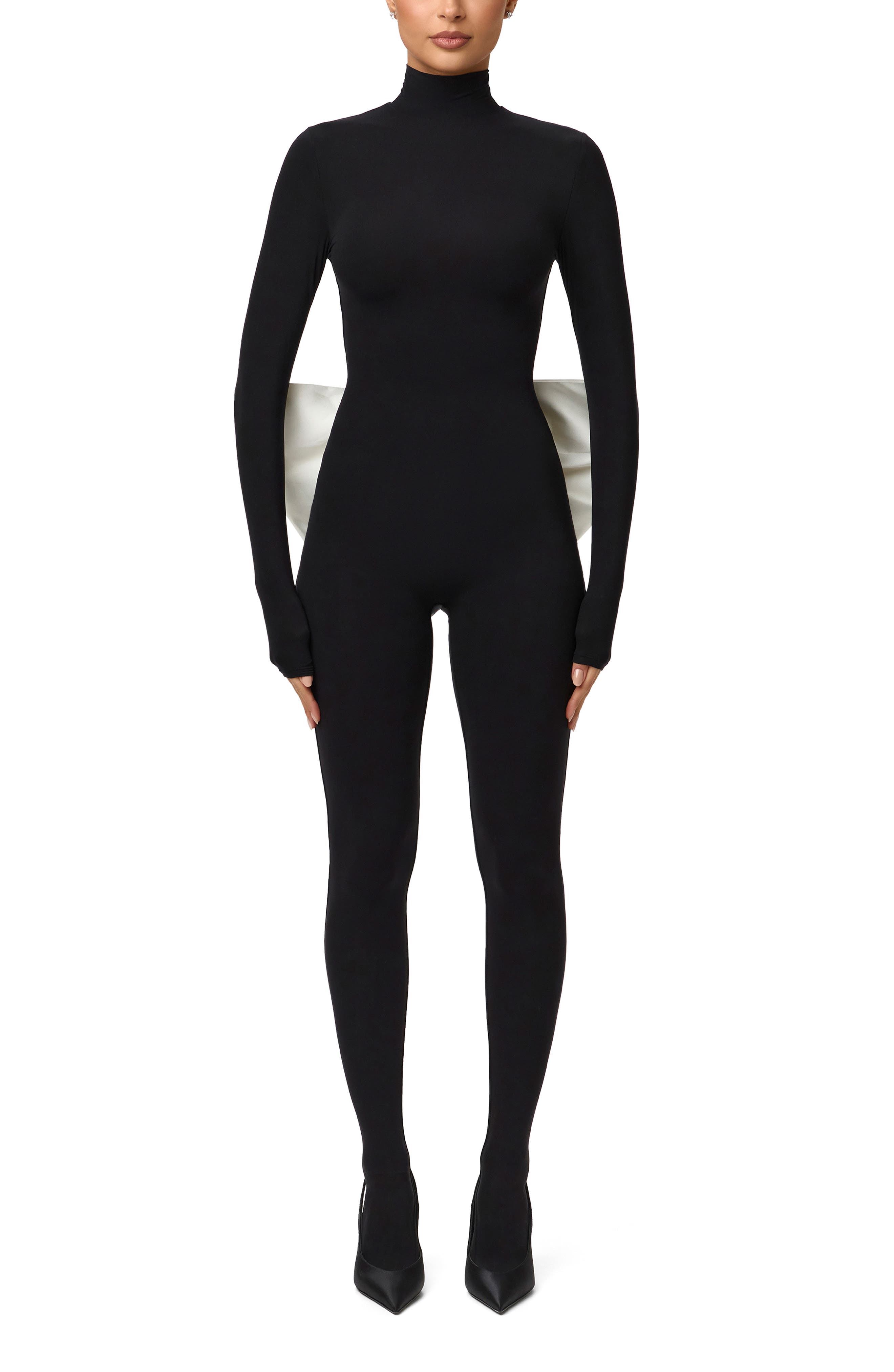 Bow Detail Long Sleeve Jumpsuit